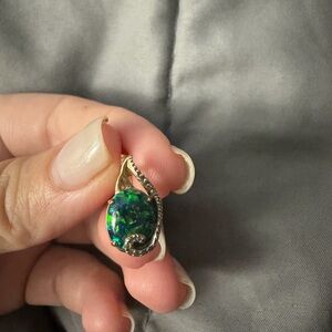 New 14K Gold Earrings with Opal Doublet